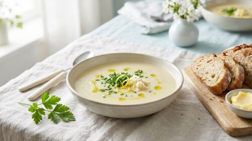 Diese Frühlings-Peersensuppe besticht durch ihren pikanten Frischekick