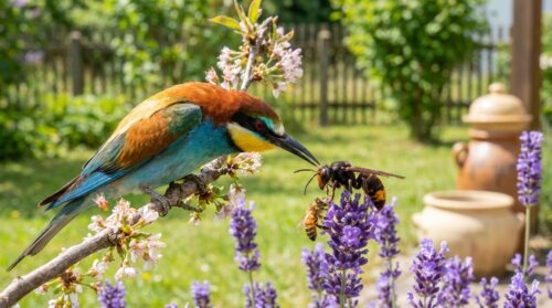 Hornissen bedrohen Bienen : doch dieser Vogel kann im Garten zum natürlichen Retter werden