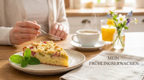 Mein Frühlingserwachen: Knackiger Rhabarberkuchen und frische Minze zum Frühstück