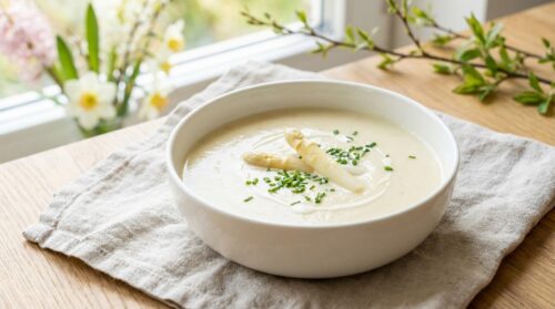 Meine allererste Spargelcremesuppe im Frühling schmeckte herrlich mild und samtig